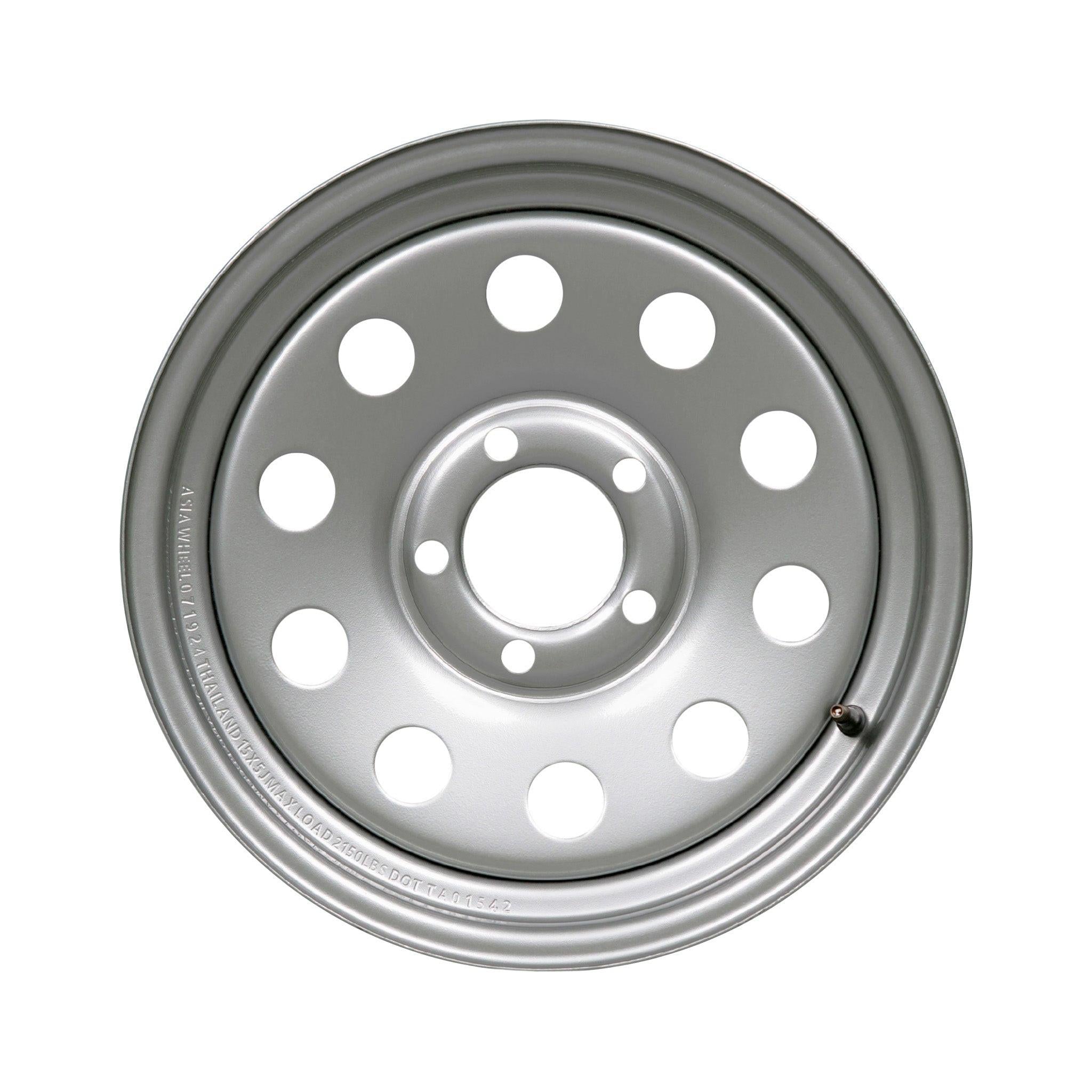 15x5 5x4.5 Silver Modular Trailer Wheel - Single