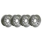 15" x 6" - 6 Lug Silver Mod Solid Steel Trailer Wheel - 6 x 5.5" Single