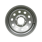 16" x 6" - 6 Lug Silver Mod Solid Steel Trailer Wheel - 6 x 5.5" Single