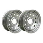 16" x 6" - 6 Lug Silver Mod Solid Steel Trailer Wheel - 6 x 5.5" Single