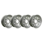 16" x 6" - 6 Lug Silver Mod Solid Steel Trailer Wheel - 6 x 5.5" Single