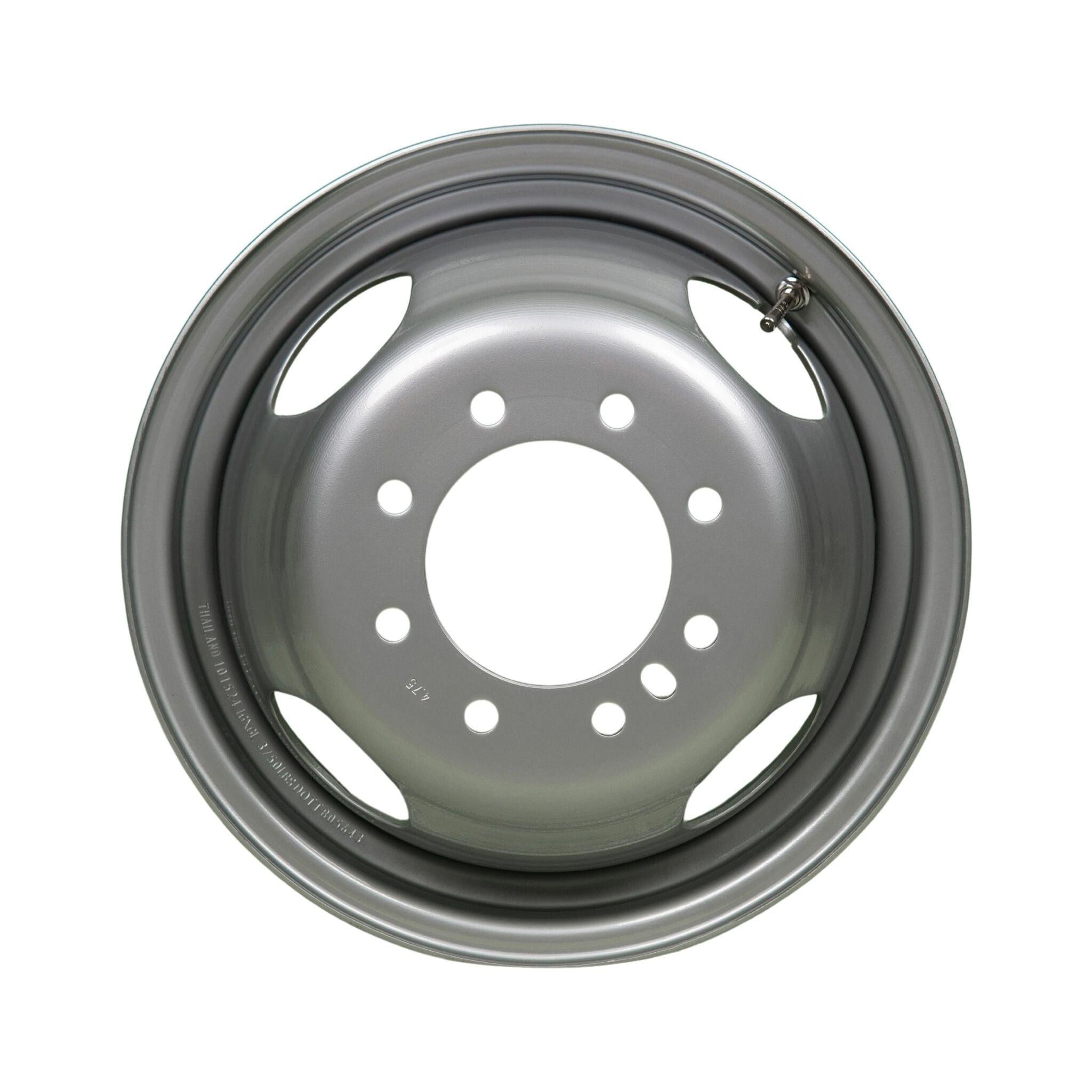 16" x 6" - Silver Mod Solid Steel Dual Trailer Wheel - 8 x 6.5" - 4.75" Pilot