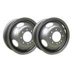 16" x 6" - Silver Mod Solid Steel Dual Trailer Wheel - 8 x 6.5" - 4.75" Pilot