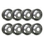 16" x 6" - Silver Mod Solid Steel Dual Trailer Wheel - 8 x 6.5" - 4.75" Pilot
