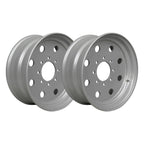 17.5" x 6.75" 8 Lug Silver Modular Trailer Wheel 8 x 6.5" Single +.50 Offset