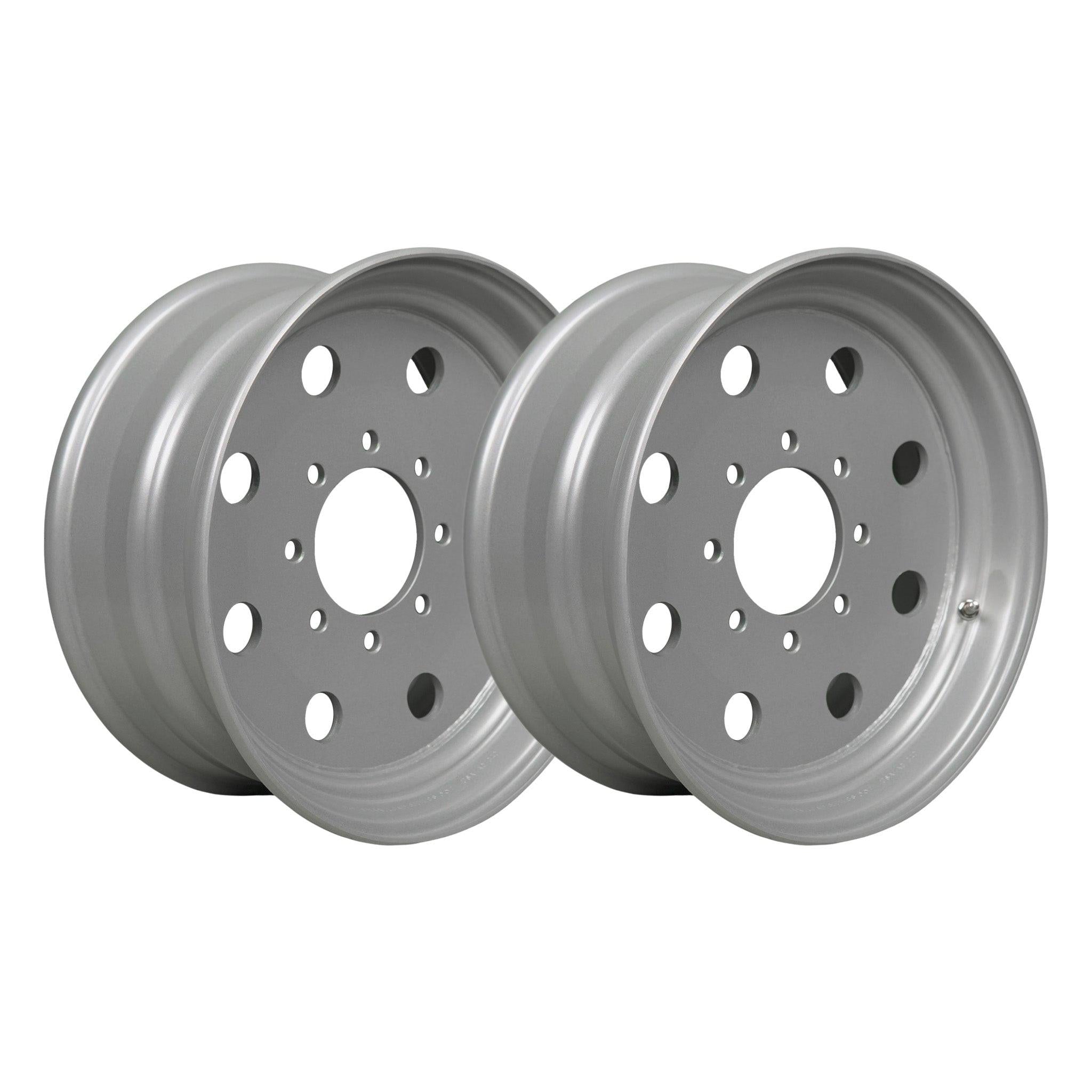 17.5" x 6.75" 8 Lug Silver Modular Trailer Wheel 8 x 6.5" Single +.50 Offset