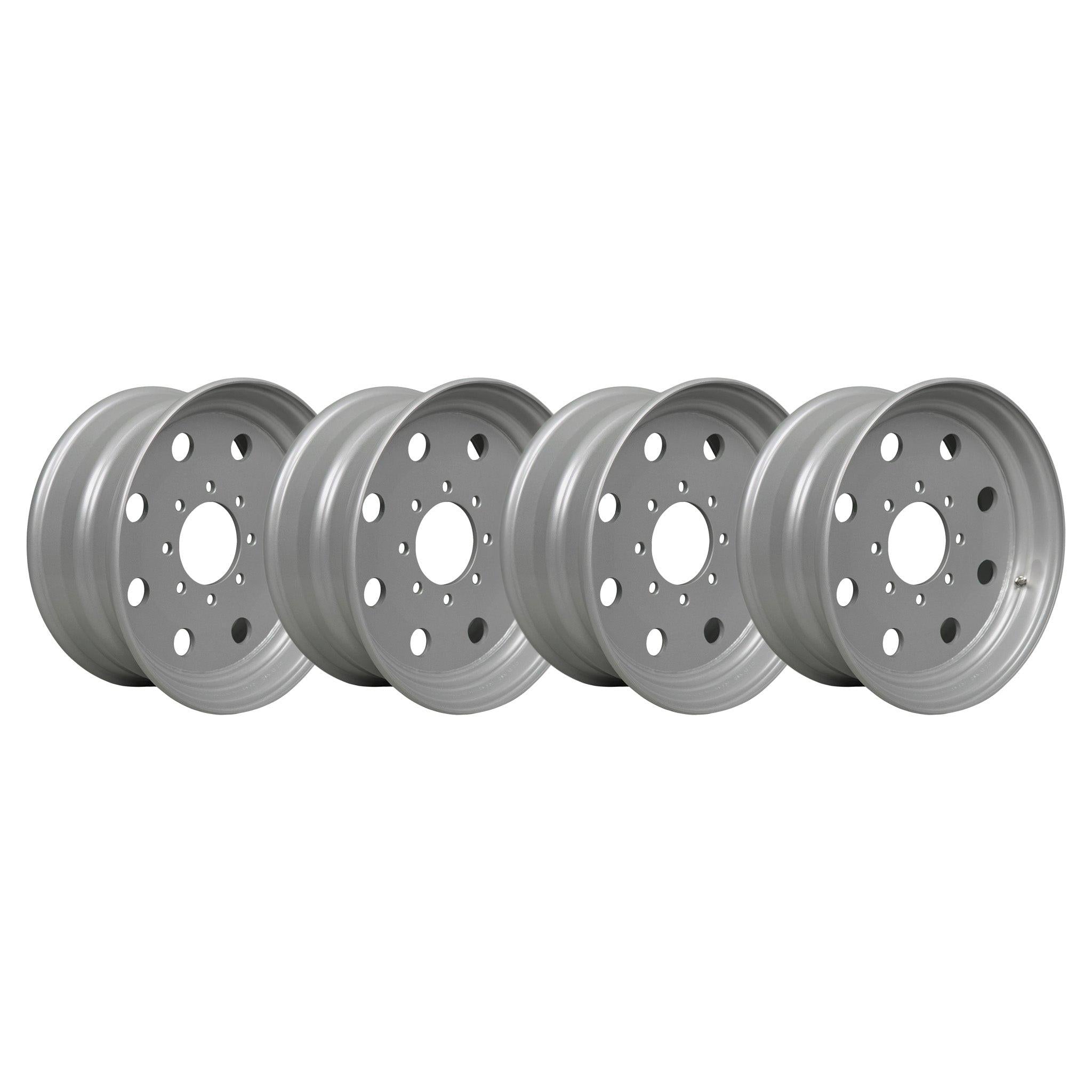 17.5" x 6.75" 8 Lug Silver Modular Trailer Wheel 8 x 6.5" Single +.50 Offset