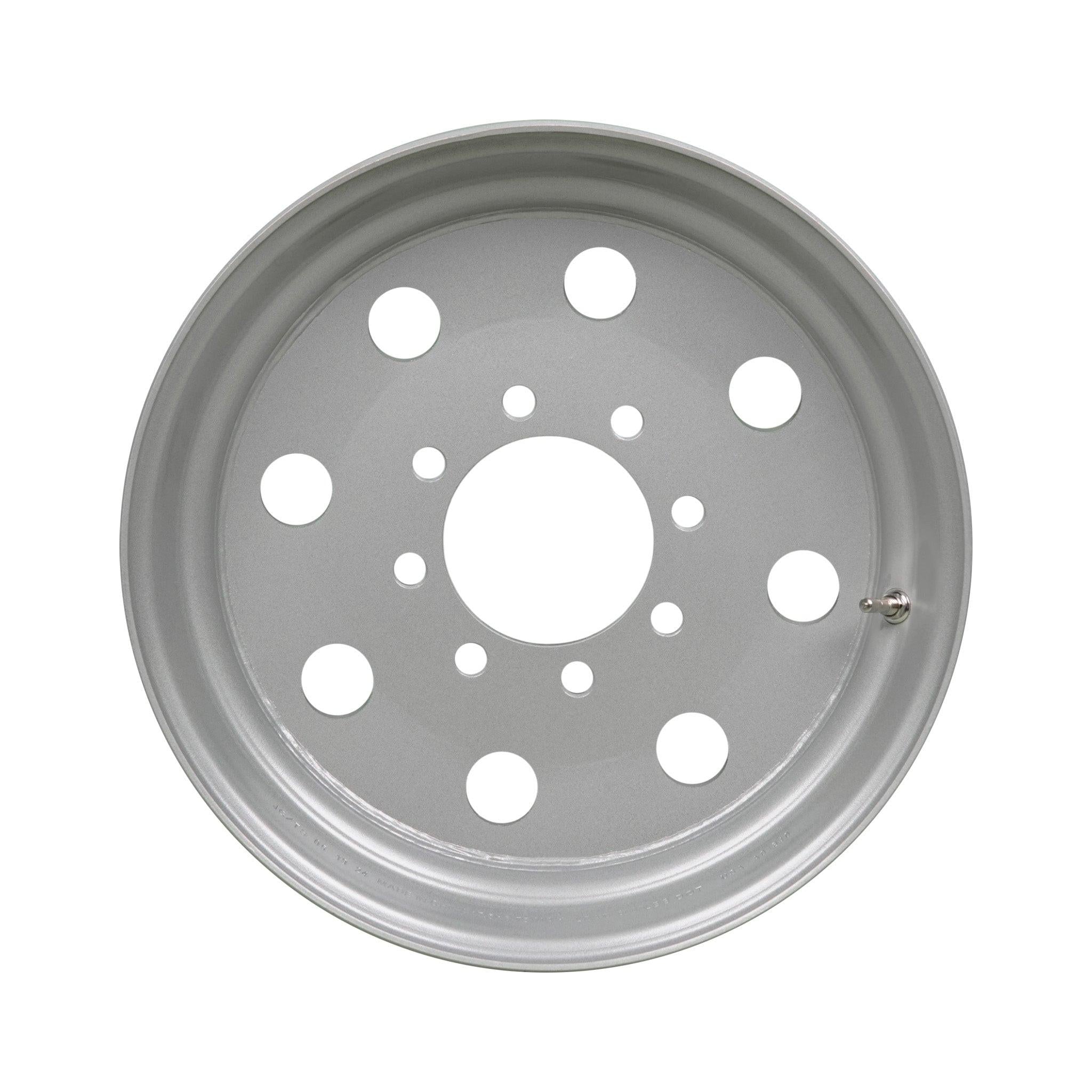 17.5" x 6.75" 8 Lug Silver Modular Trailer Wheel 8 x 6.5" Single +.50 Offset