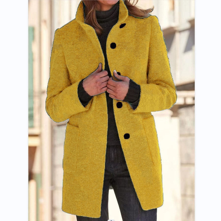 Fashion Stand Collar Woolen