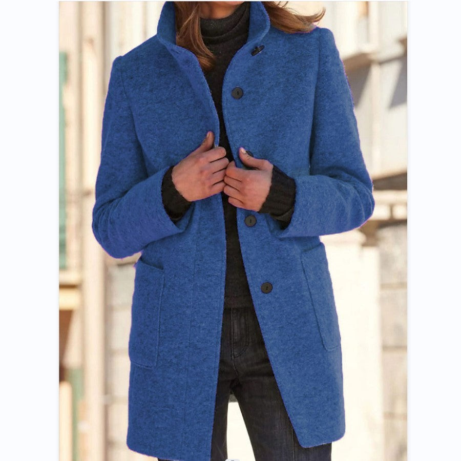 Fashion Stand Collar Woolen