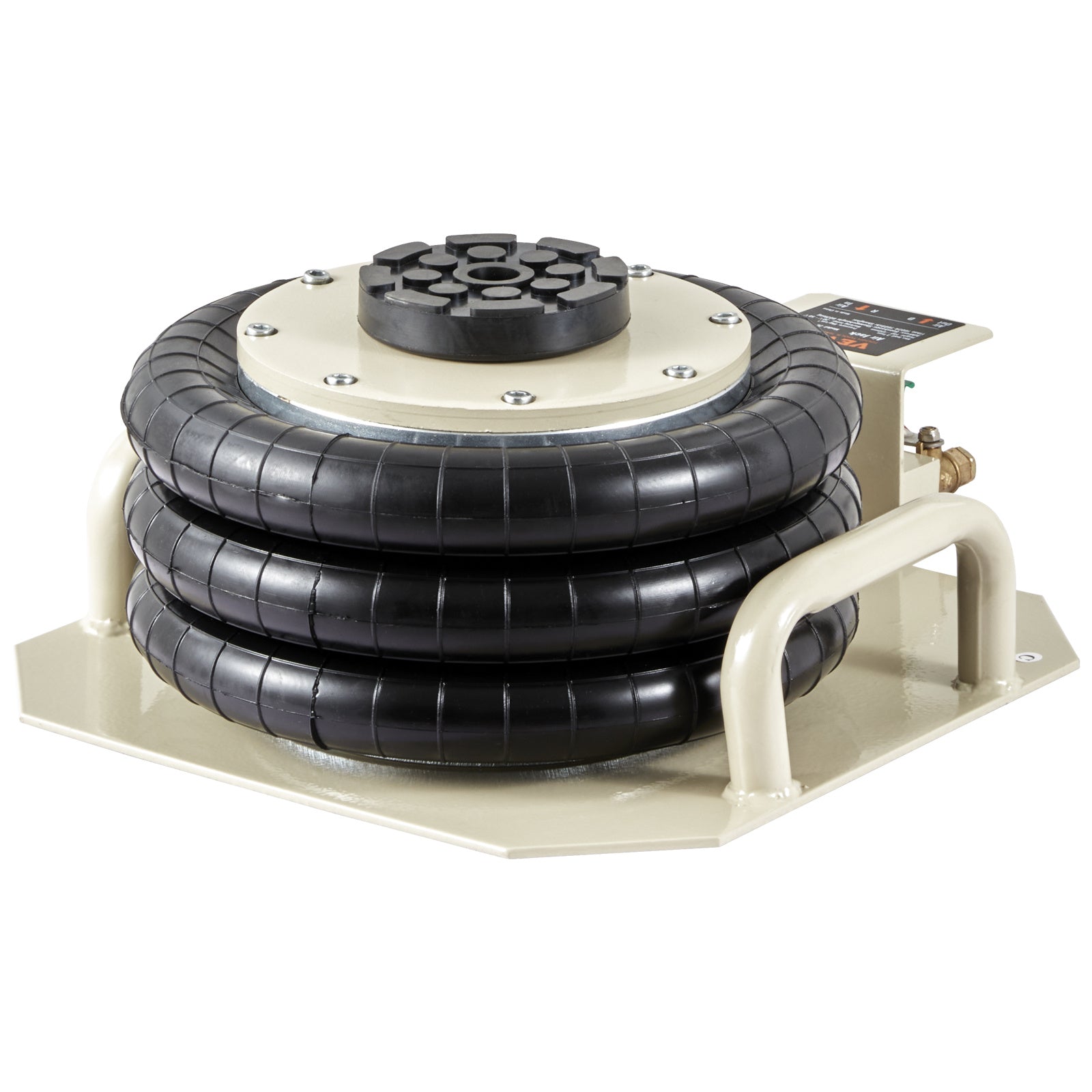 VEVOR Air Jack, 3 Ton/6600 lbs Triple Bag Air Jack, Air Bag Jack Lift Up to 450 mm, 3-5S Fast Lifting Pneumatic Jack, with Side Handles for Cars, Garages, Repair (Beige)