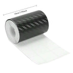 3pcs Set [118.11*3.94 Inch Carbon Nanofiber Tape + Two Special Scrapers for Film Application] 3D Carbon Nanofiber Tape Car Bumper Sill Protective Film Sill Sticker Black Waterproof And Scratch-Resistant - Stylish Car Additions