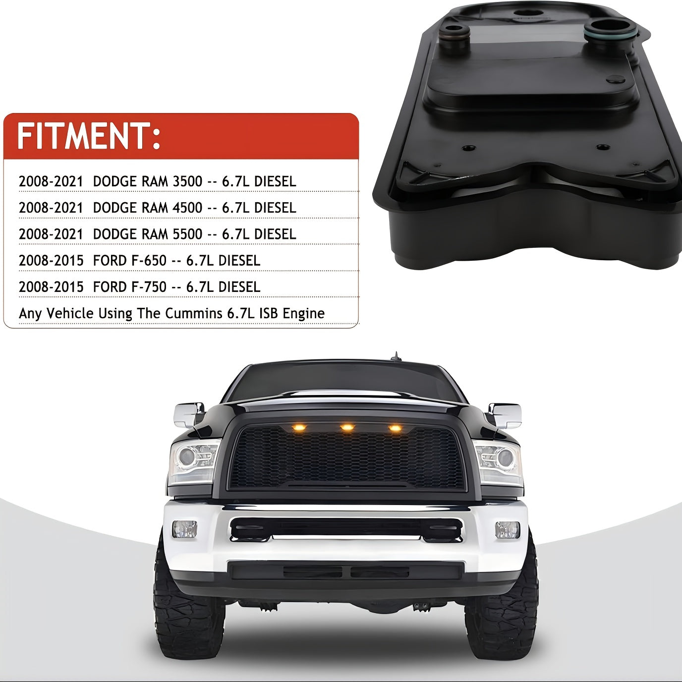6.7 Cummins Crankcase Breathing Filter Replacement No. CV52001 68002433AB, 4936636, 904-418 for 2008-2021 for DODGE Ram 2500 3500 4500 5500 6.7L ISB Diesel Engine Crankcase Breathing Element CCV Filter