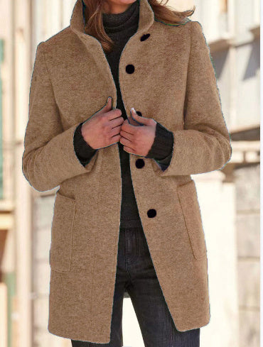 Fashion Stand Collar Woolen