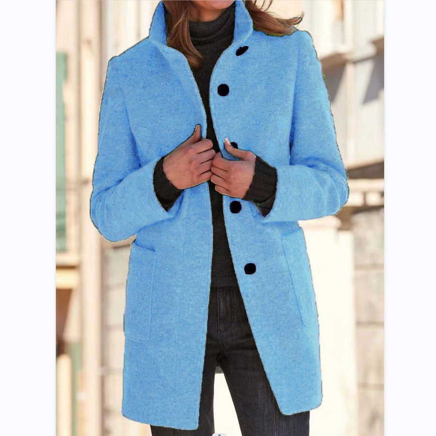 Fashion Stand Collar Woolen