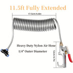 Heavy-Duty Truck Air Dust Blower Gun, Equipped with an 11.5-Foot Coil, Allows for Quick Cleaning of The Truck Cabin