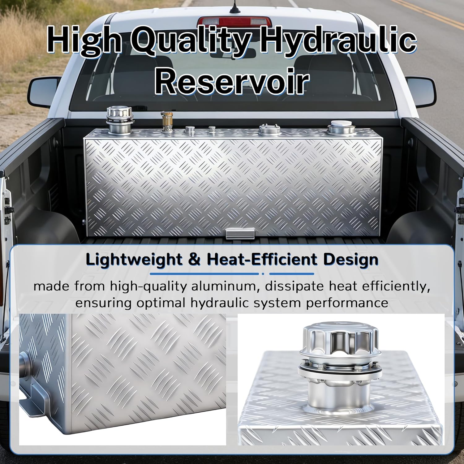 45 Gallon Rectangular Auxiliary Fuel Tank, Upright Hydraulic Reservoir Tank