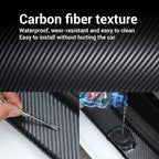 3pcs Set [118.11*3.94 Inch Carbon Nanofiber Tape + Two Special Scrapers for Film Application] 3D Carbon Nanofiber Tape Car Bumper Sill Protective Film Sill Sticker Black Waterproof And Scratch-Resistant - Stylish Car Additions