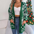 Cardigan Knitwear Lantern Sleeve Xmas