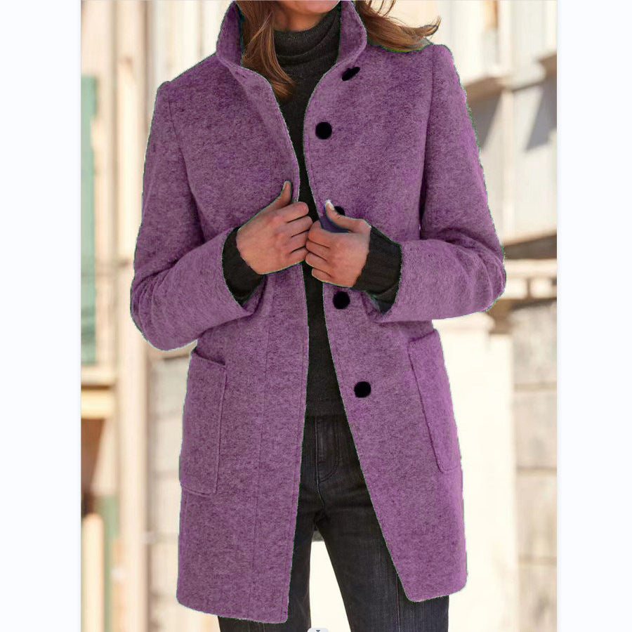 Fashion Stand Collar Woolen