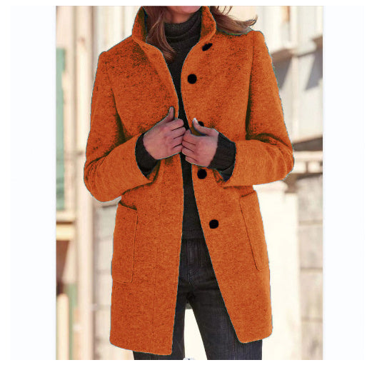 Fashion Stand Collar Woolen