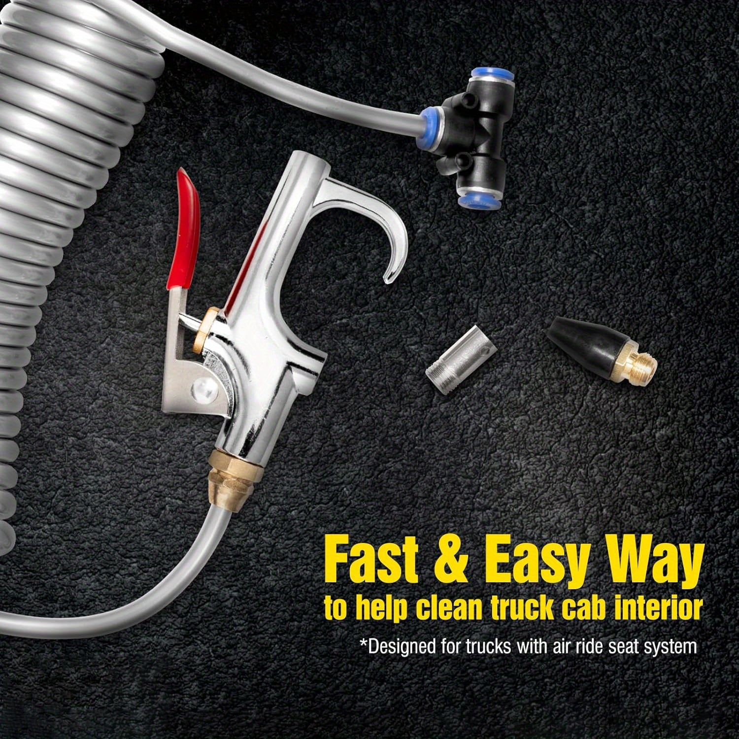 Heavy-Duty Truck Air Dust Blower Gun, Equipped with an 11.5-Foot Coil, Allows for Quick Cleaning of The Truck Cabin
