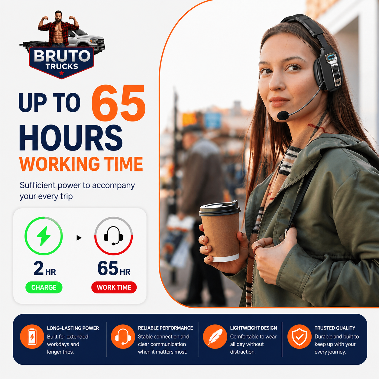Trucker Bluetooth 5.2 Wireless Headset With Noise Cancelling Mic For Phones PC