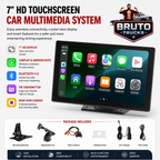 Wireless Car Stereo, 9-Inch HD Portable Radio Touch Screen Compatible with Apple CarPlay & Android Auto, CarPlay Screen with Backup Camera, Voice Control, Mirror Link, Bluetooth, GPS Navigation
