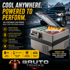 12 Volt Refrigerator, 48 Quart (45L) Fast Cooling Portable Freezer with App Control (-4~68Fahrenheit), Car Fridge with 12/24v DC & 110-240v AC for Travel, Truck, Camping and Home Use, Black