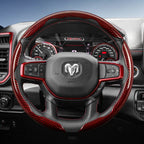 Suitable for Ram Carbon Fiber Texture Steering Wheel Cover with Segmented Quick-Release Design, Durable, for Pickup Promaster Rampage 1500 2500 3500 4000 4500 5500 700 1000, Available in Black, Blue, Red, White, Silver