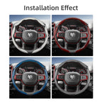 Suitable for Ram Carbon Fiber Texture Steering Wheel Cover with Segmented Quick-Release Design, Durable, for Pickup Promaster Rampage 1500 2500 3500 4000 4500 5500 700 1000, Available in Black, Blue, Red, White, Silver