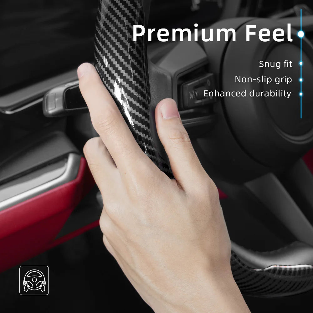 Suitable for Ram Carbon Fiber Texture Steering Wheel Cover with Segmented Quick-Release Design, Durable, for Pickup Promaster Rampage 1500 2500 3500 4000 4500 5500 700 1000, Available in Black, Blue, Red, White, Silver