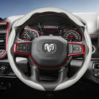 Suitable for Ram Carbon Fiber Texture Steering Wheel Cover with Segmented Quick-Release Design, Durable, for Pickup Promaster Rampage 1500 2500 3500 4000 4500 5500 700 1000, Available in Black, Blue, Red, White, Silver