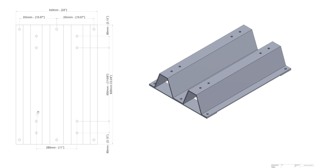 150 MM Heavy Duty Brackets to Increase Height for T10 Fifth Wheel Hitch for Pickup Trucks TMP150