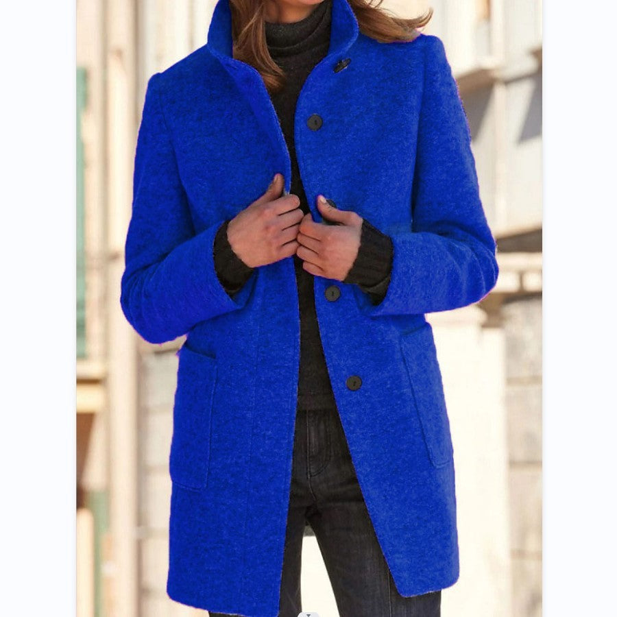 Fashion Stand Collar Woolen