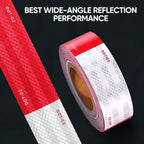 2Rolls DOT-C2 Waterproof Reflective Tape - 2 Inch Red and White High Strength Adhesive Safety Tape, Suitable for Vehicles, Trailers, Boats, Signs - PET Material, Compatible with Wood/Metal/Plastic, Suitable for Indoor and Outdoor Use, Skateboards