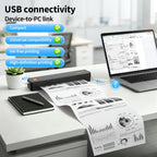 RONGTA F11A/B Wireless Inkless Thermal Portable Printer for Travel And Home Office Use - Supports Both A4 And 8.5X11 Inch Letter Size Thermal Paper, Compatible with Phone, Laptop, And Desktop