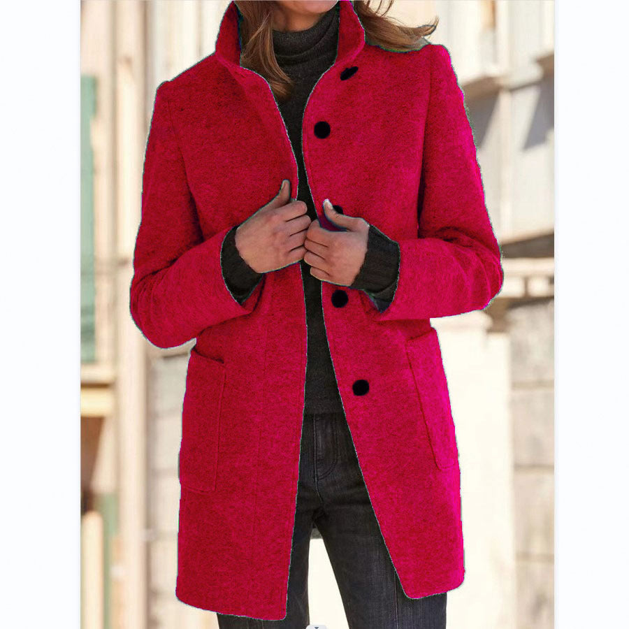 Fashion Stand Collar Woolen