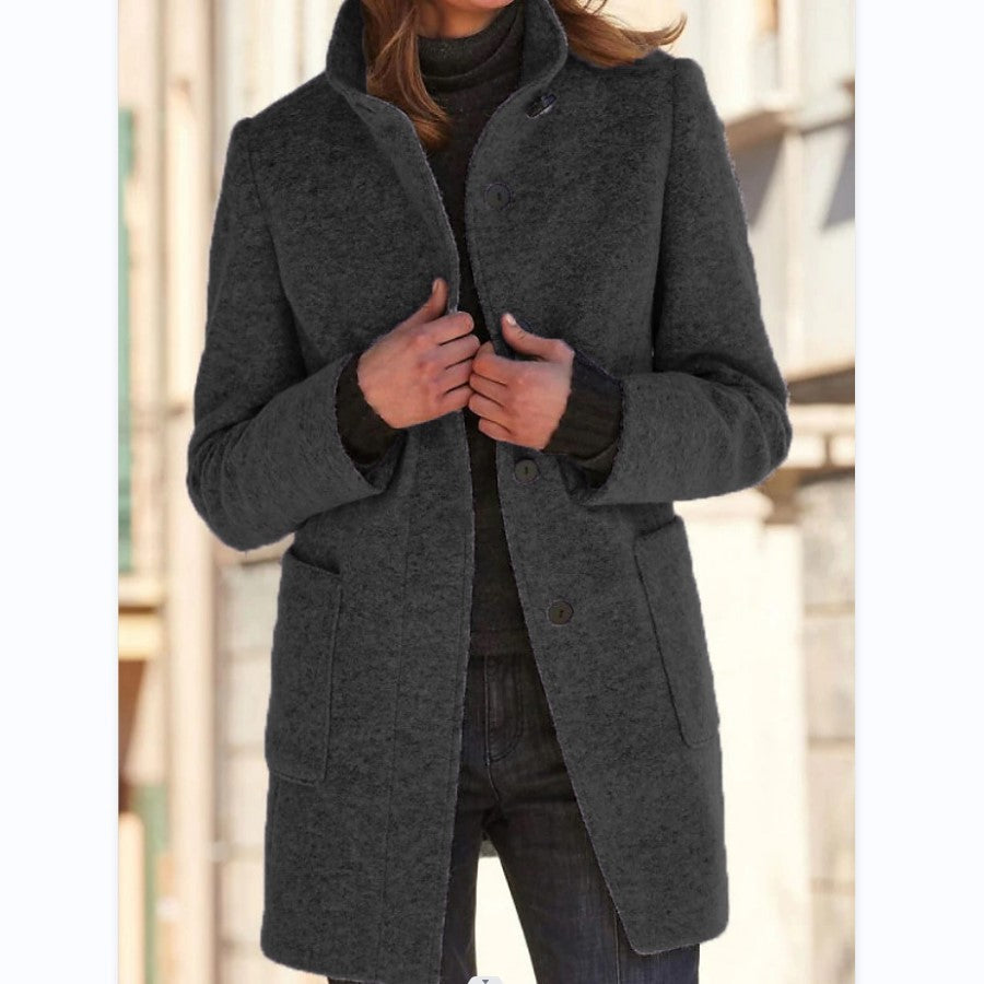 Fashion Stand Collar Woolen