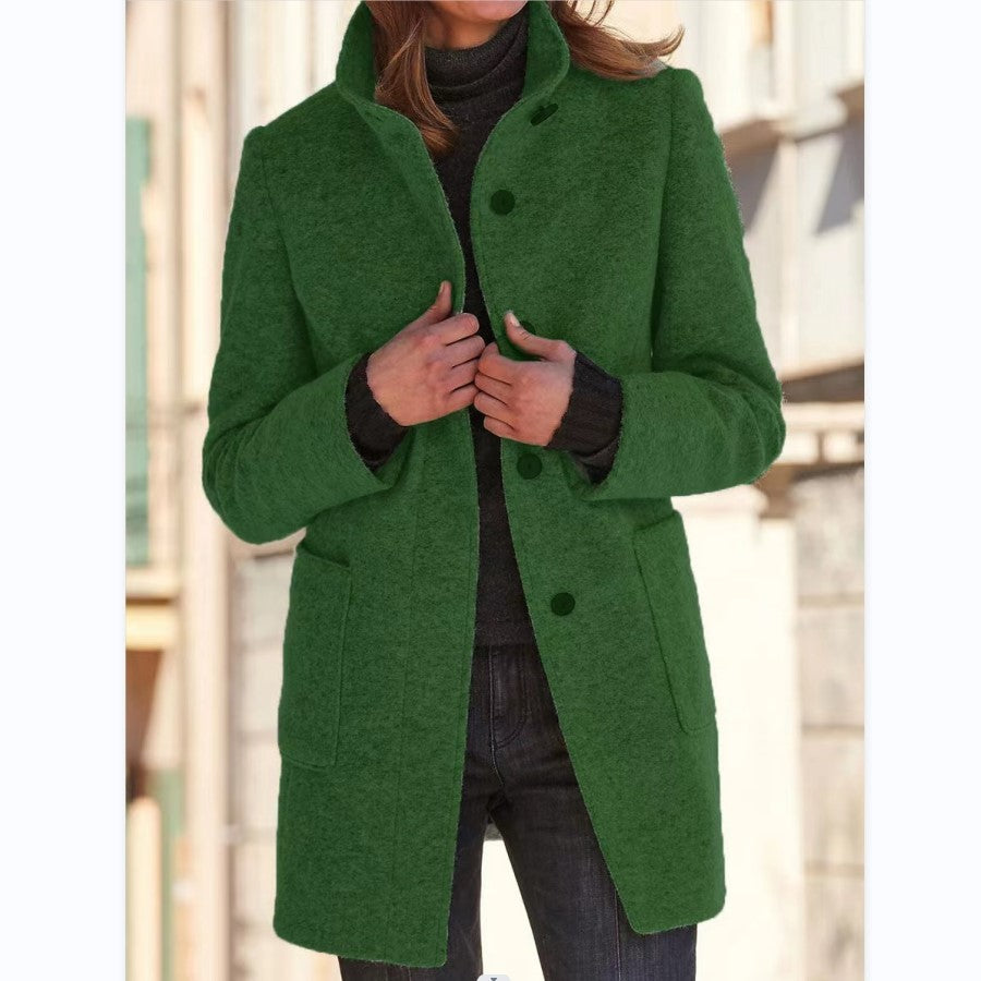 Fashion Stand Collar Woolen