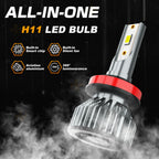 for Dodge Ram 1500 2500 3500 (Year: 2009 - 2023) LED Headlight High&Low Beam Bulbs Combo Kit 9005/ HB3+H11, 6000K Pure White Ultra Bright, Headlamp Bulb with Cooling Fan, Plug and Play, Easy Installation, Pack of 4
