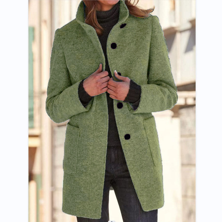 Fashion Stand Collar Woolen