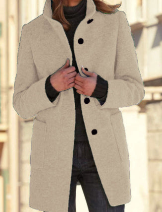 Fashion Stand Collar Woolen