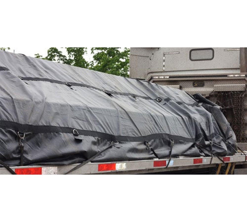 18 oz Heavy Duty Lumber Tarp - 3 Pc Set - 6' Drop - Black