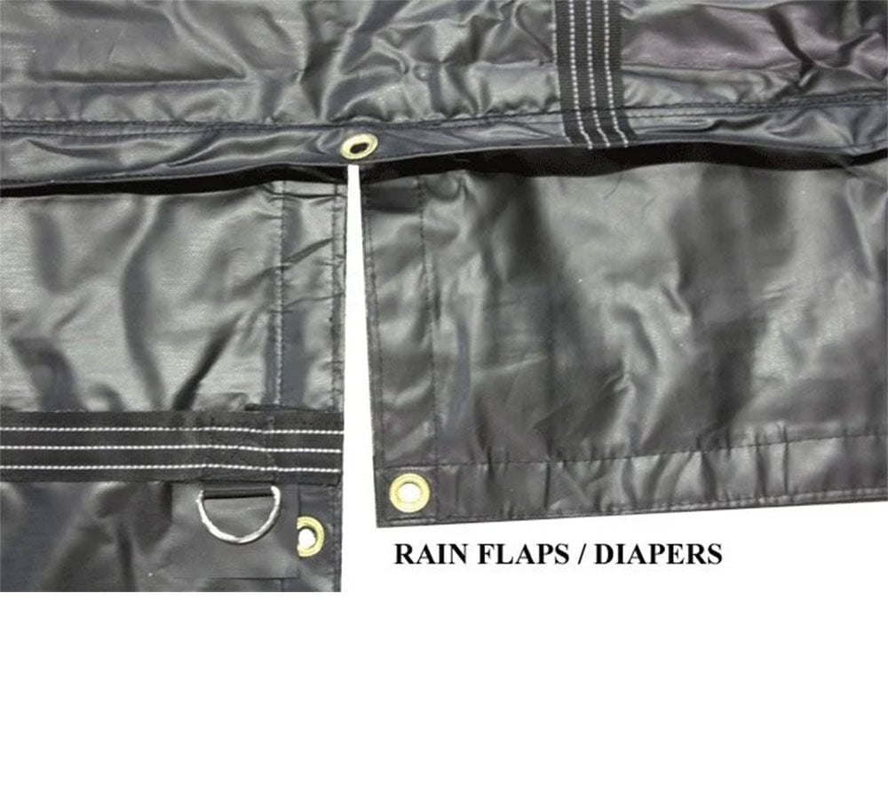18 oz Heavy Duty Lumber Tarp - 3 Pc Set - 6' Drop - Black
