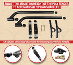 Semi Truck Poly Fender Brackets Kit - Black Powder Coated