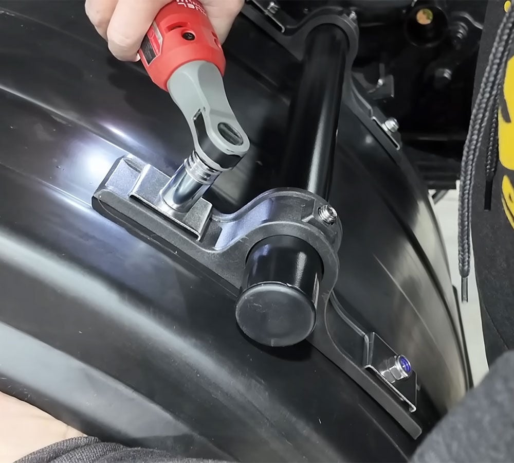 Semi Truck Poly Fender Brackets Kit - Black Powder Coated