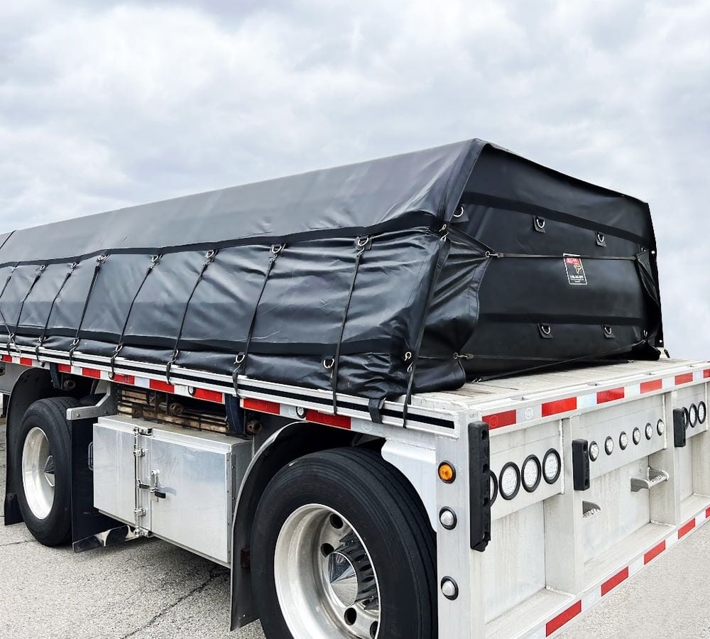 18 oz Heavy Duty Lumber Tarp - 3 Pc Set - 6' Drop - Black